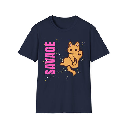 Savage Cat Tee - Cute Kawaii Cat Graphic Shirt