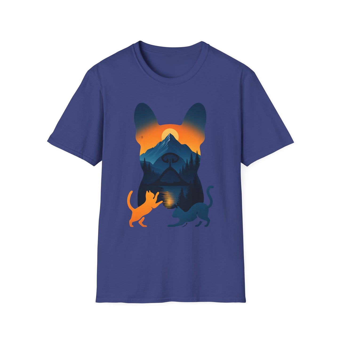 Pet Lover Sunset Graphic Tee, Outdoor Adventure Shirt, Cute Cat Dog T-Shirt, Animal Lover Gift, Nature Lover Apparel