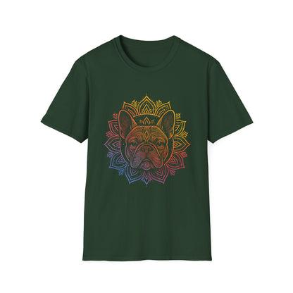 Bohemian French Bulldog Tee, Dog Lover Gift, Mandala Art T-Shirt, Unisex Graphic Top, Cute Pet Owner Apparel, Casual Statement Shirt
