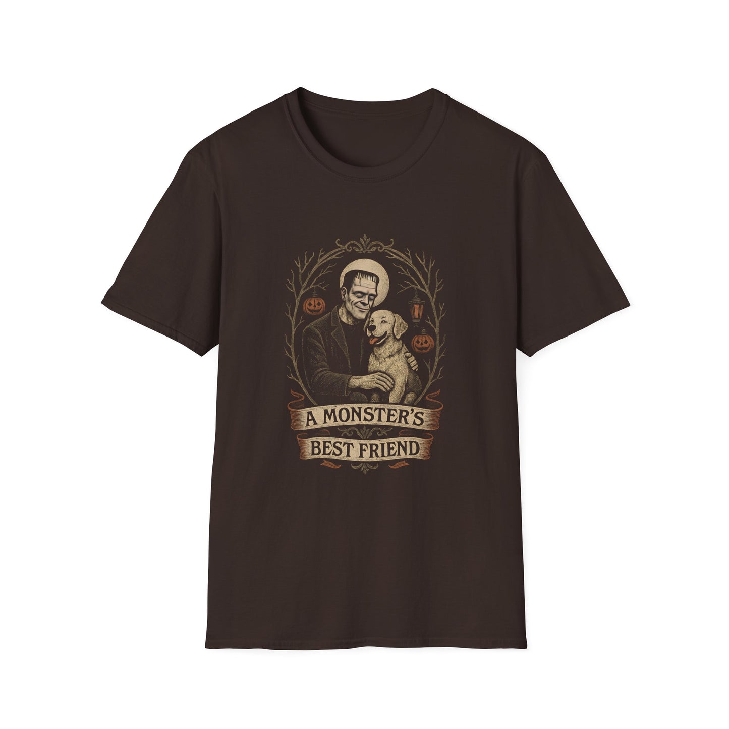 Halloween Dog Lover T-Shirt, Unisex Softstyle Tee, A Monster's Best Friend Apparel, Pet Owner Gift, Spooky Season Shirt