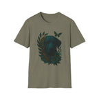 Cyber Floral Dog Silhouette T-Shirt