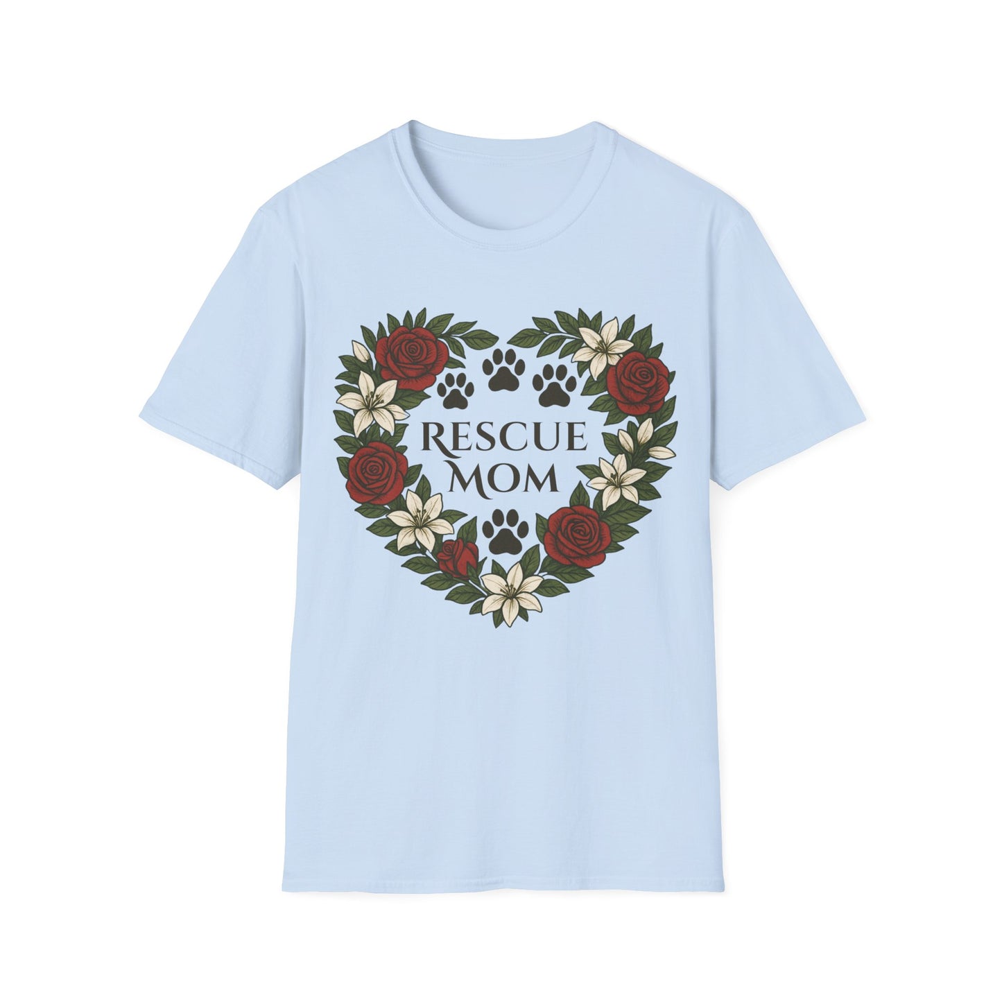 Rescue Mom Floral Heart Tee – Adopt Don't Shop