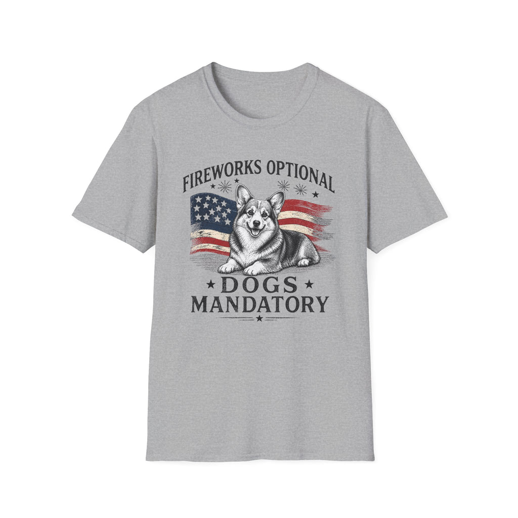 Fireworks Optional Dogs Mandatory Corgi T-Shirt