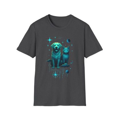 Celestial Dog and Cat Glow Space Pet Lover T-Shirt