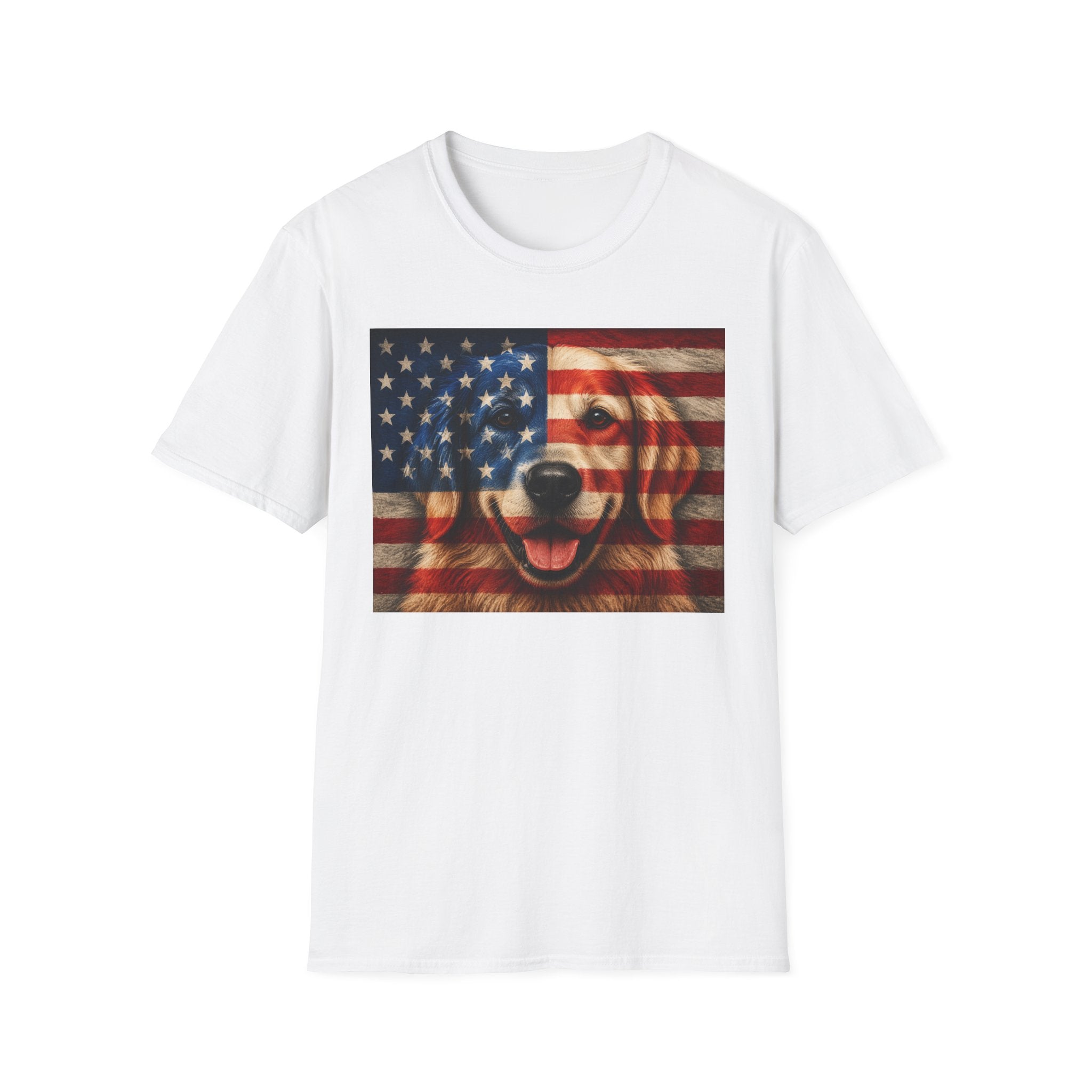 Patriotic Golden Retriever Flag T-Shirt