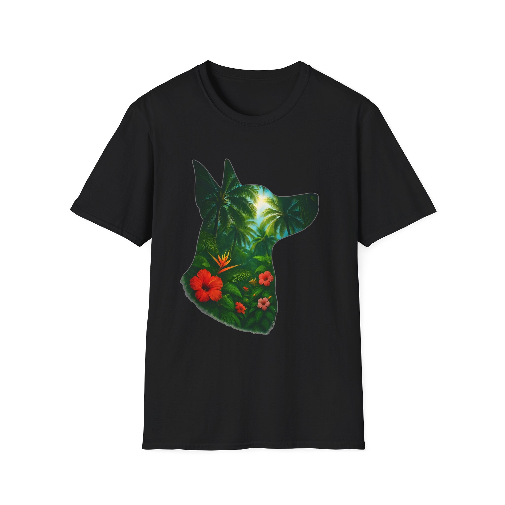 Floral Dog Silhouette T-Shirt
