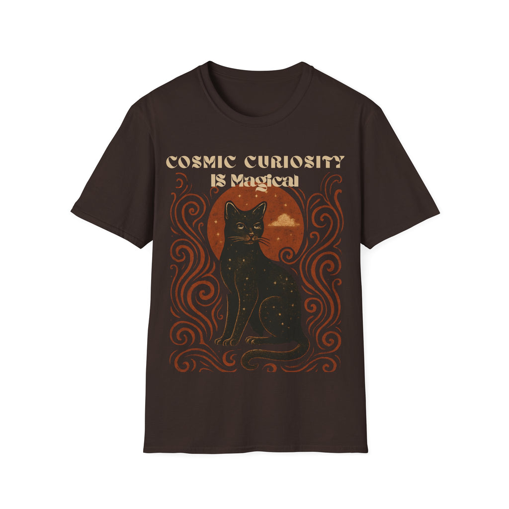 Cosmic Curiosity Black Cat T-Shirt