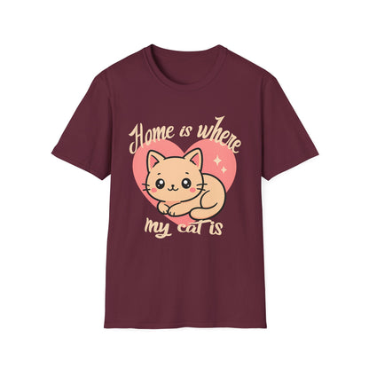 Cute Kawaii Cat Shirt – Home Is Where My Cat Is Tee