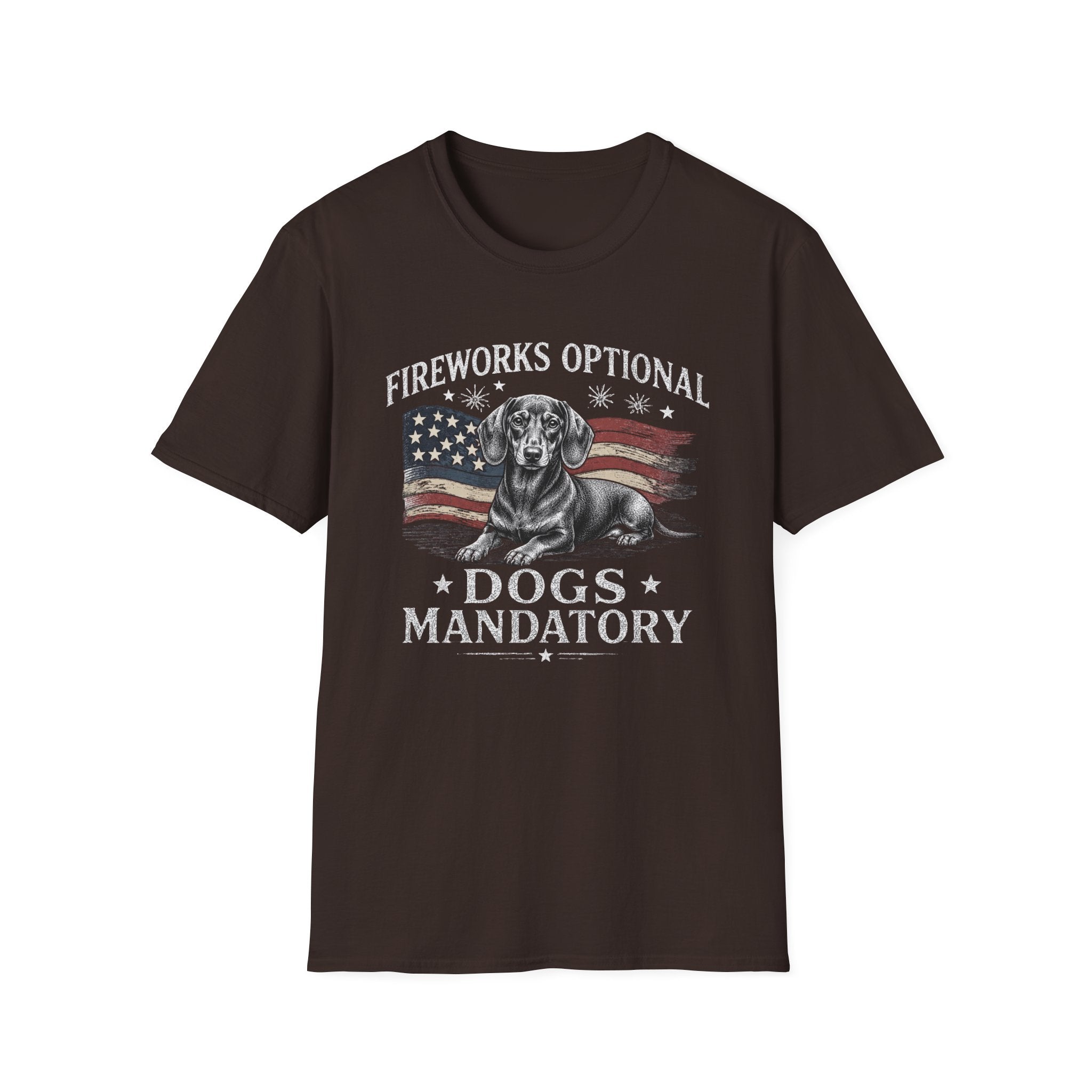 Fireworks Optional Dogs Mandatory Dachshund T-Shirt