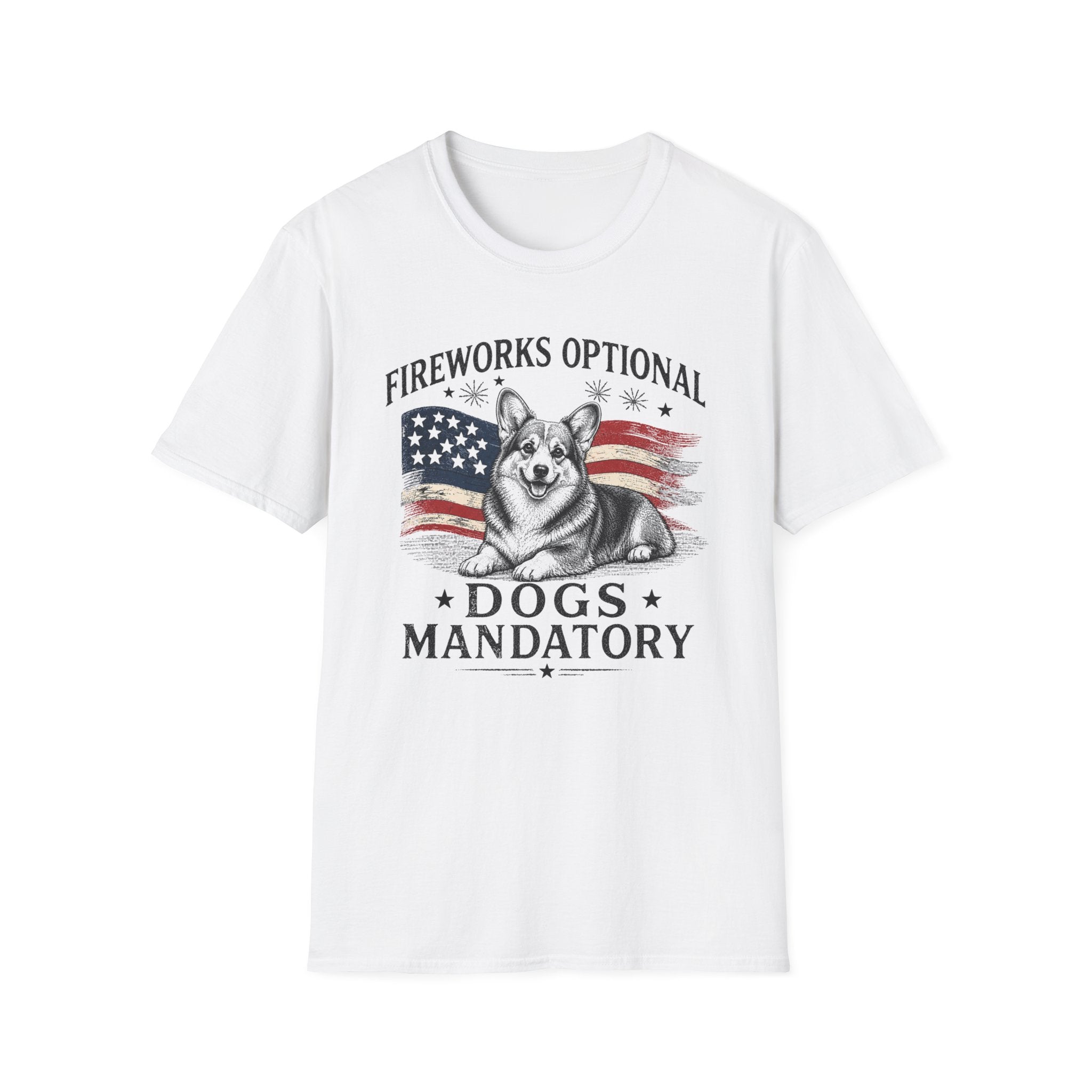 Fireworks Optional Dogs Mandatory Corgi T-Shirt