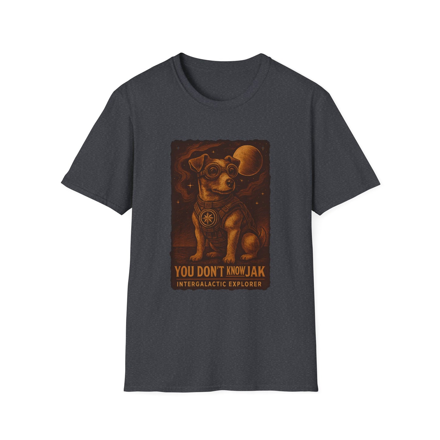 Intergalactic Explorer Dog T-Shirt, Cute Pet Tee, Gift for Dog Lovers, Space-themed Apparel, Fun Graphic Tee, Unisex Softstyle Tee