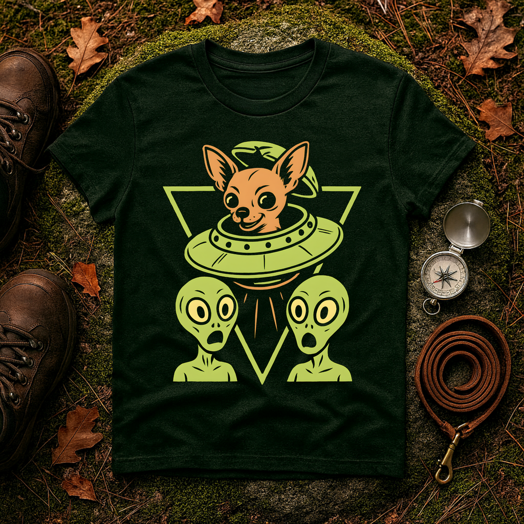 Alien Chihuahua UFO T-Shirt