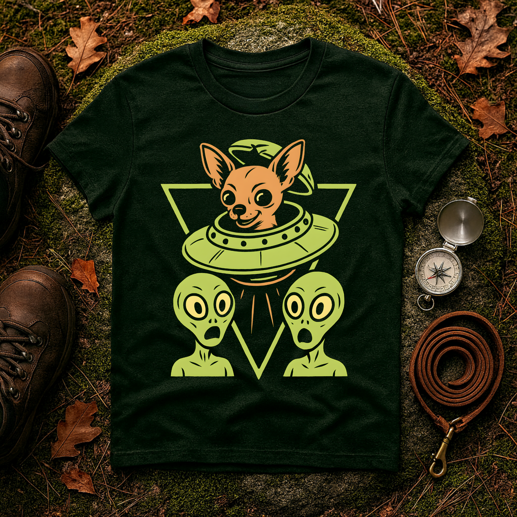 Alien Chihuahua UFO T-Shirt