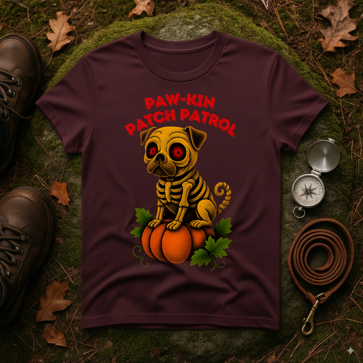 Paw-kin Patch Patrol Pug Halloween Dog Lover T-Shirt