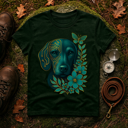 Artistic Dog Lover T-Shirt, Gift for Pet Owners, Nature-Inspired Tee, Birthday Gift, Casual Wear, Unisex Softstyle Tee