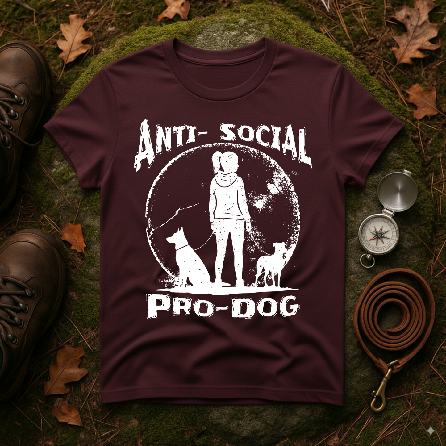 Anti-Social Pro-Dog Women’s Dog Lover T-Shirt