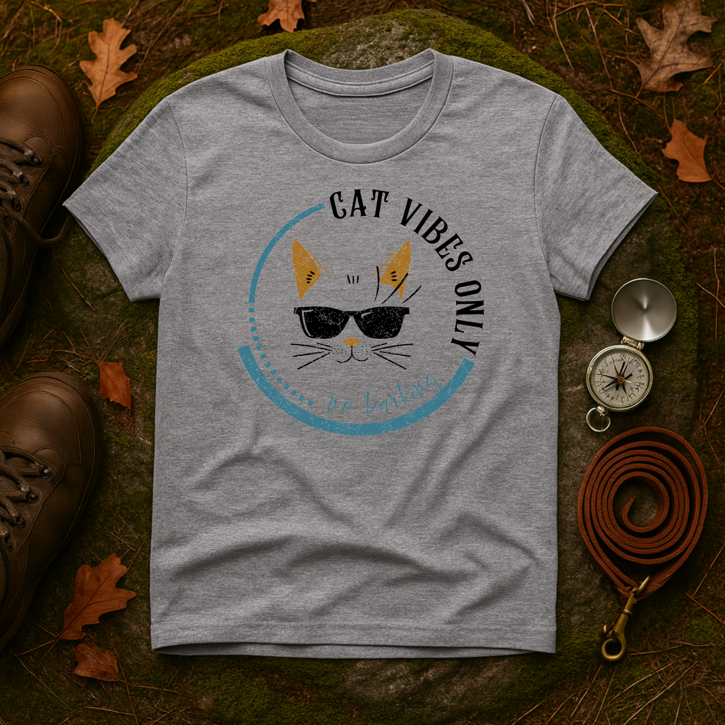 Cat Vibes Only Tee – Funny Cat Lover Shirt, No Barking