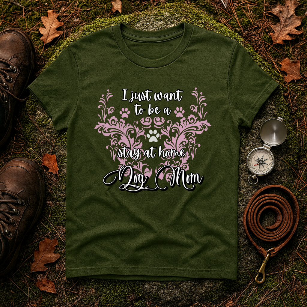 Stay at Home Dog Mom Pink T-Shirt