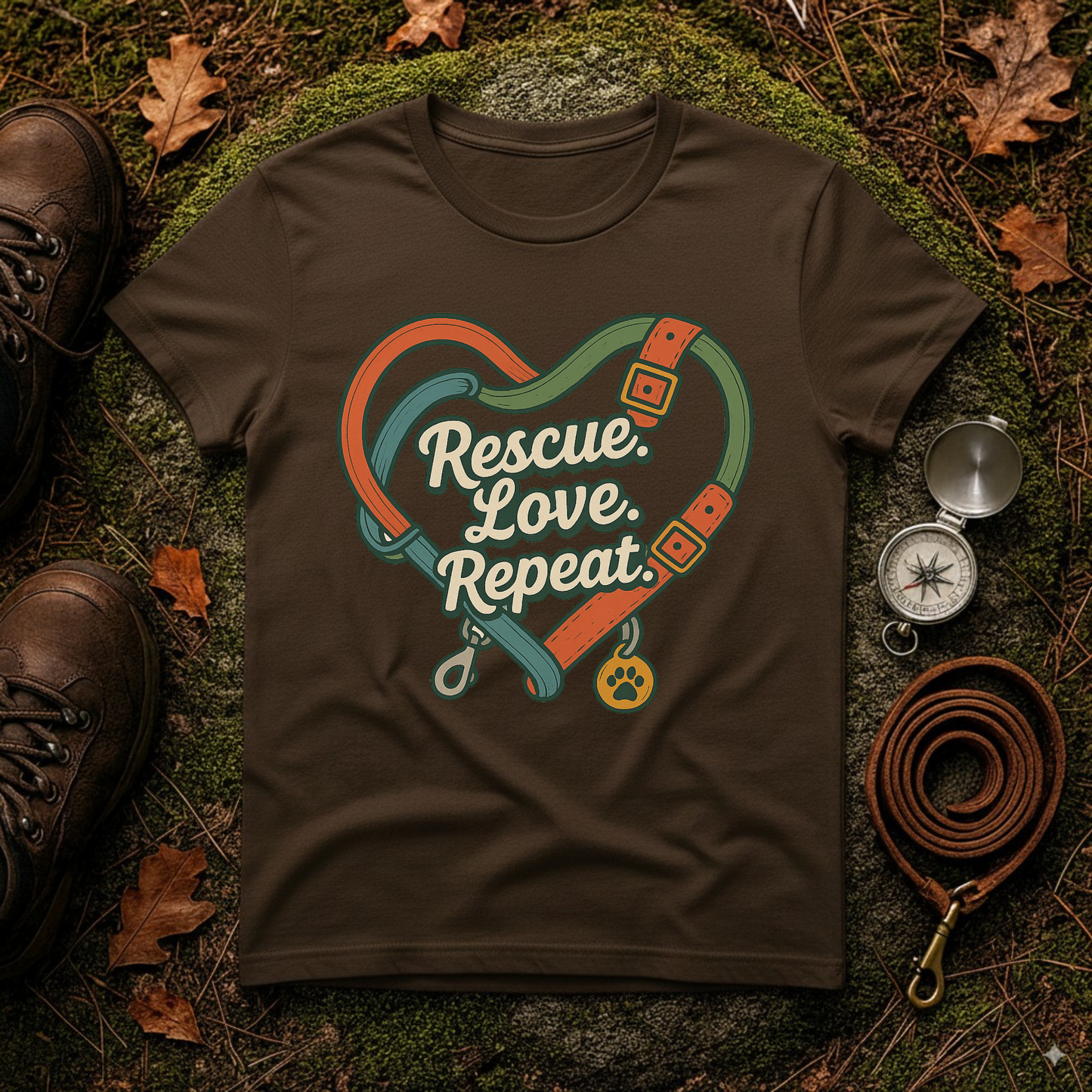 Rescue Love Repeat Tee – Adopt Don't Shop Shirt
