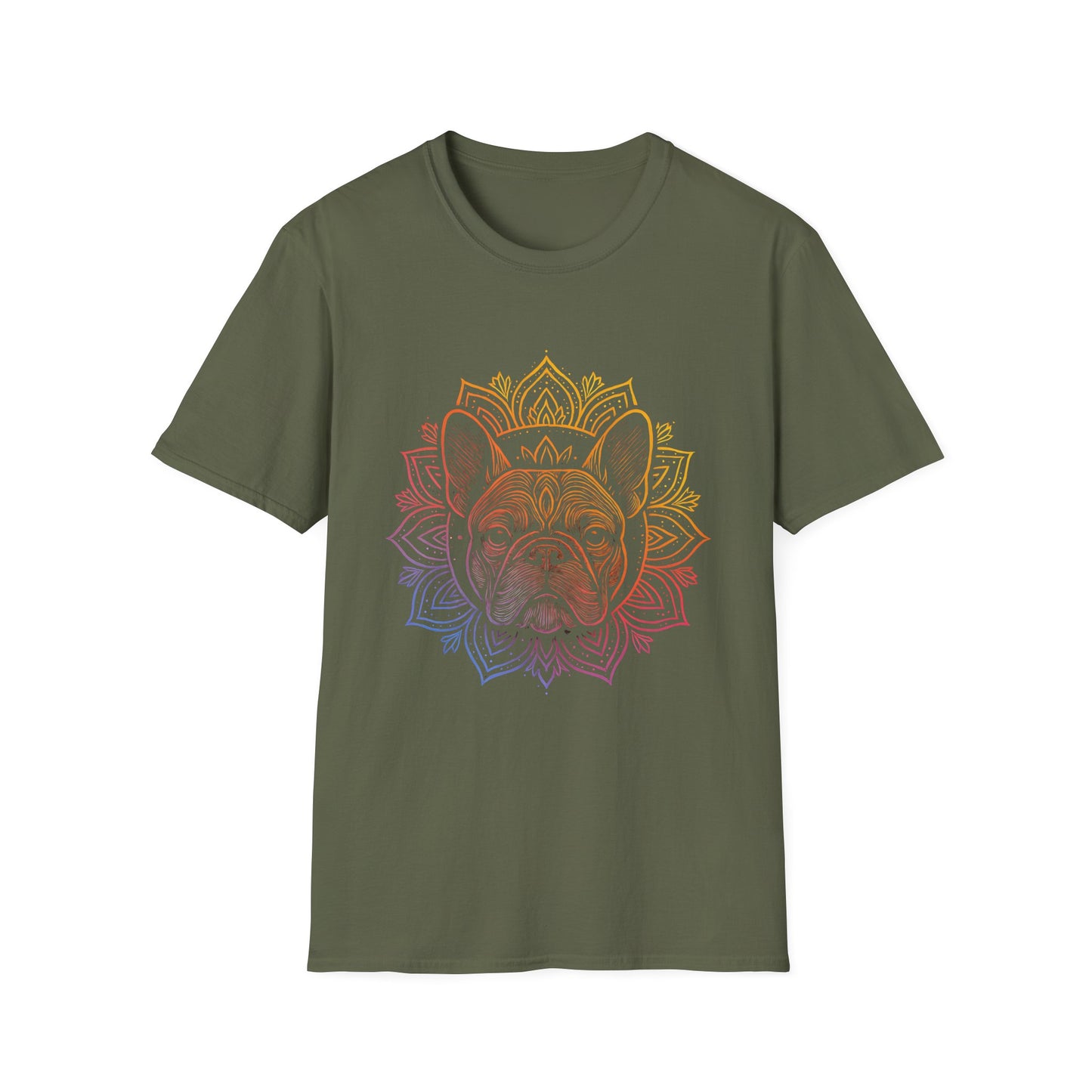 Bohemian French Bulldog Tee, Dog Lover Gift, Mandala Art T-Shirt, Unisex Graphic Top, Cute Pet Owner Apparel, Casual Statement Shirt