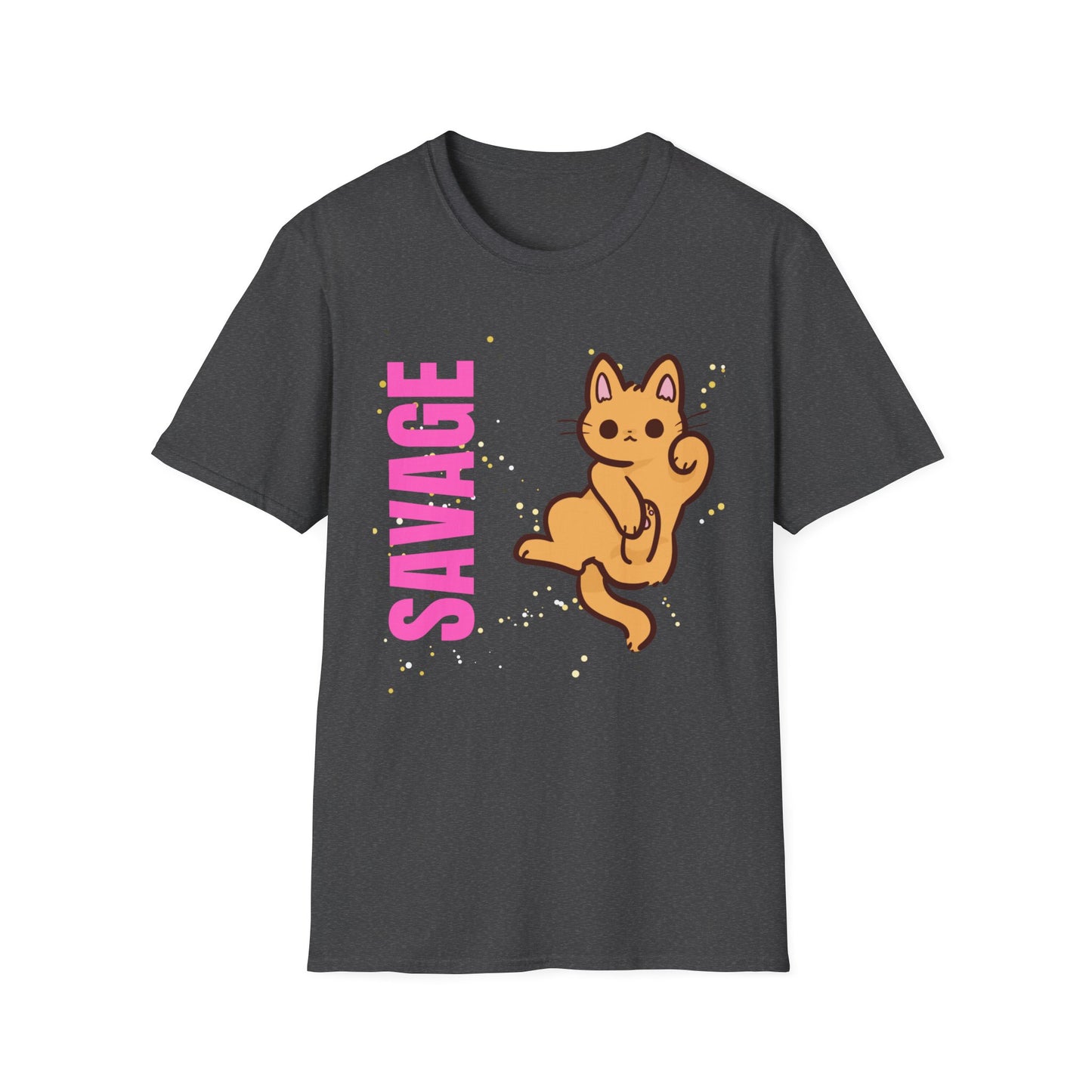 Savage Cat Tee - Cute Kawaii Cat Graphic Shirt