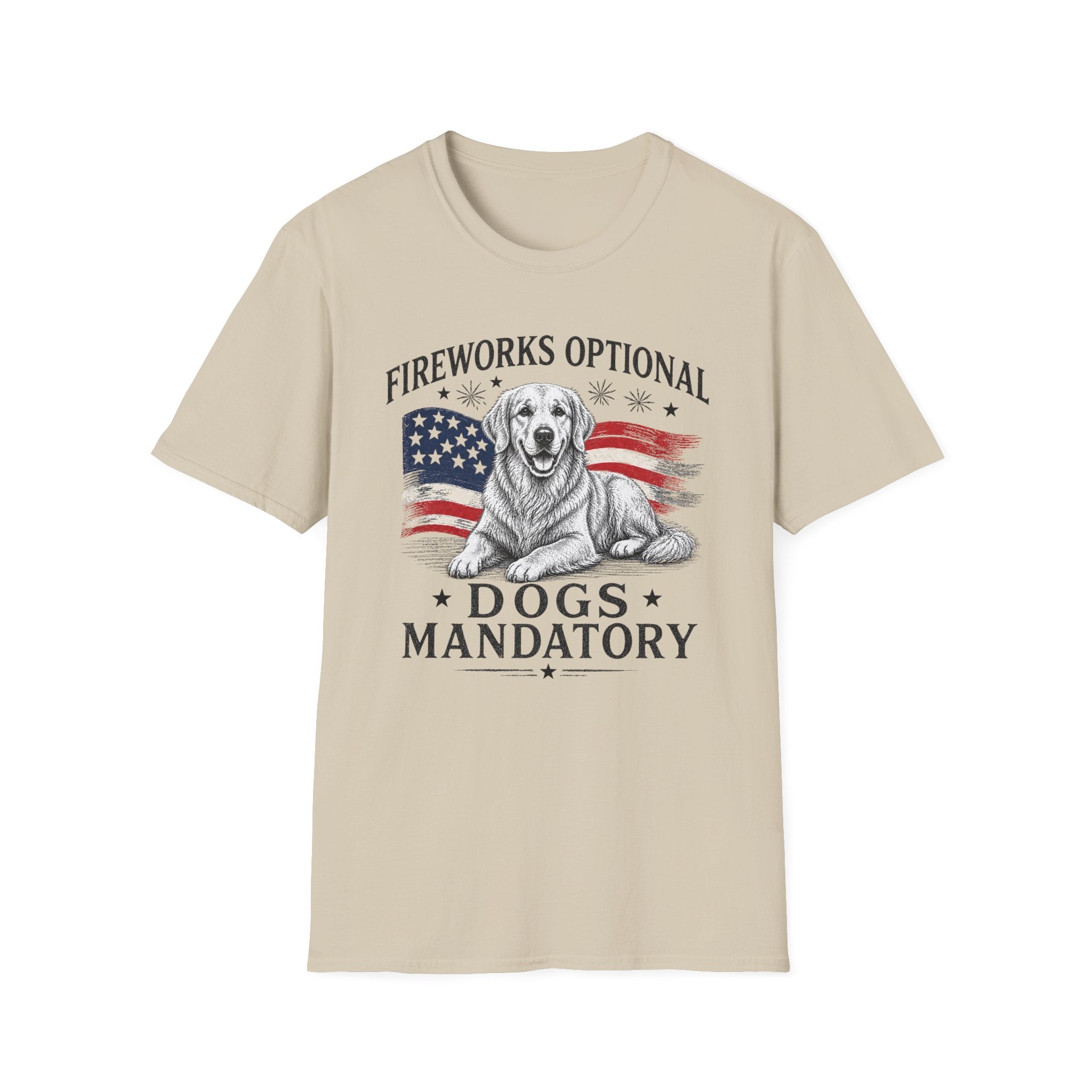 Fireworks Optional Dogs Mandatory Golden Retreiver T-Shirt