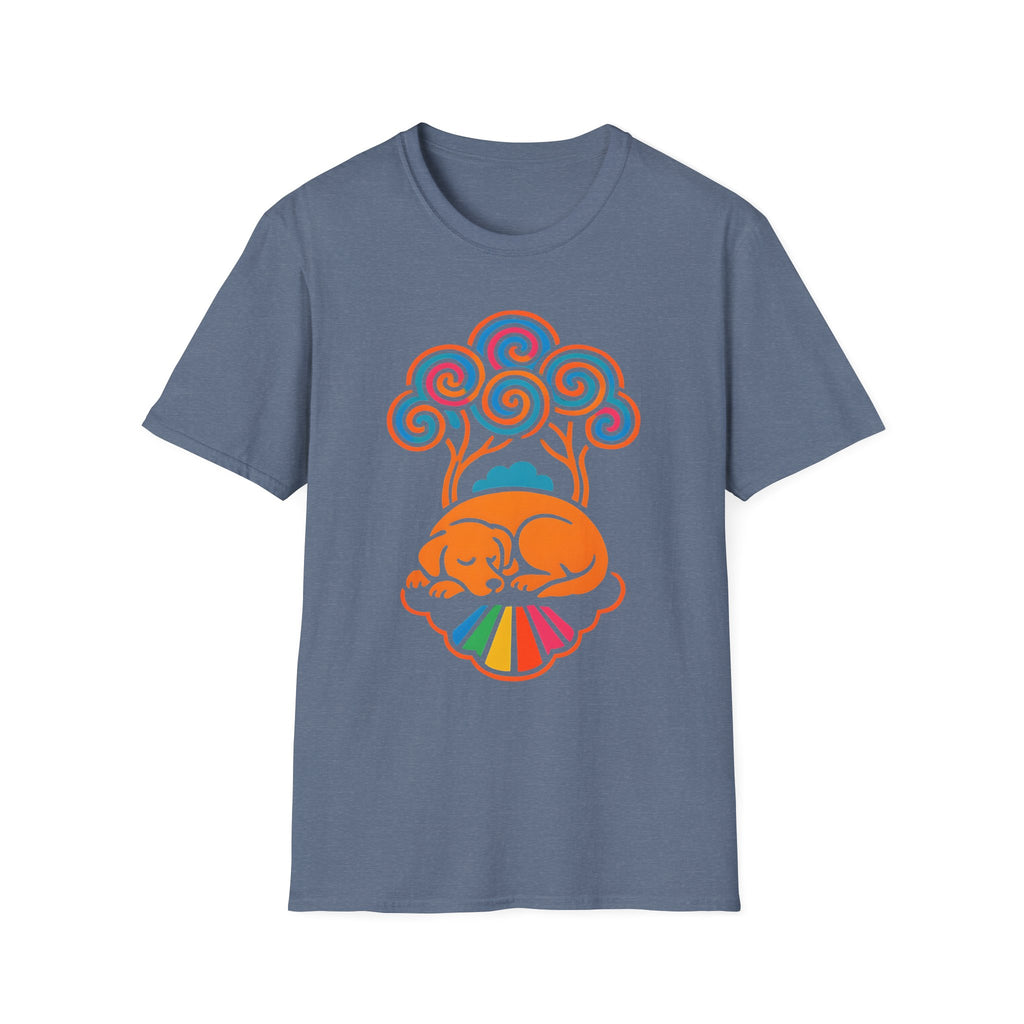 Colorful Sleeping Dog Trippy Tree Psychedelic T-Shirt