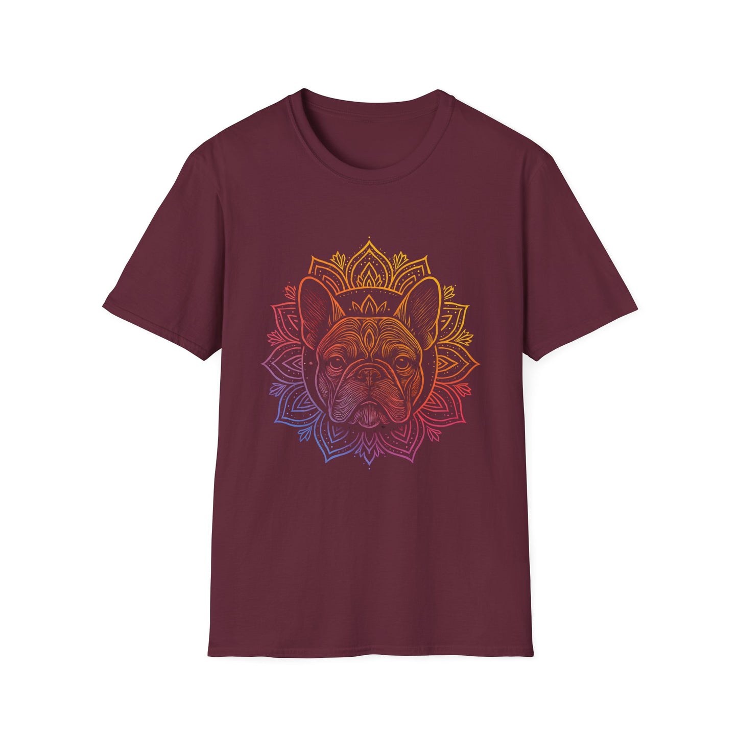 Bohemian French Bulldog Tee, Dog Lover Gift, Mandala Art T-Shirt, Unisex Graphic Top, Cute Pet Owner Apparel, Casual Statement Shirt