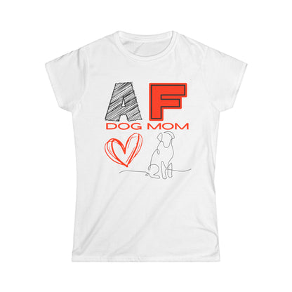 Dog Mom AF Shirt – Bold Red Minimalist Pet Lover Tee