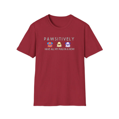 Funny Pug Shirt – Pawsitively All My Pugs in a Row Tee