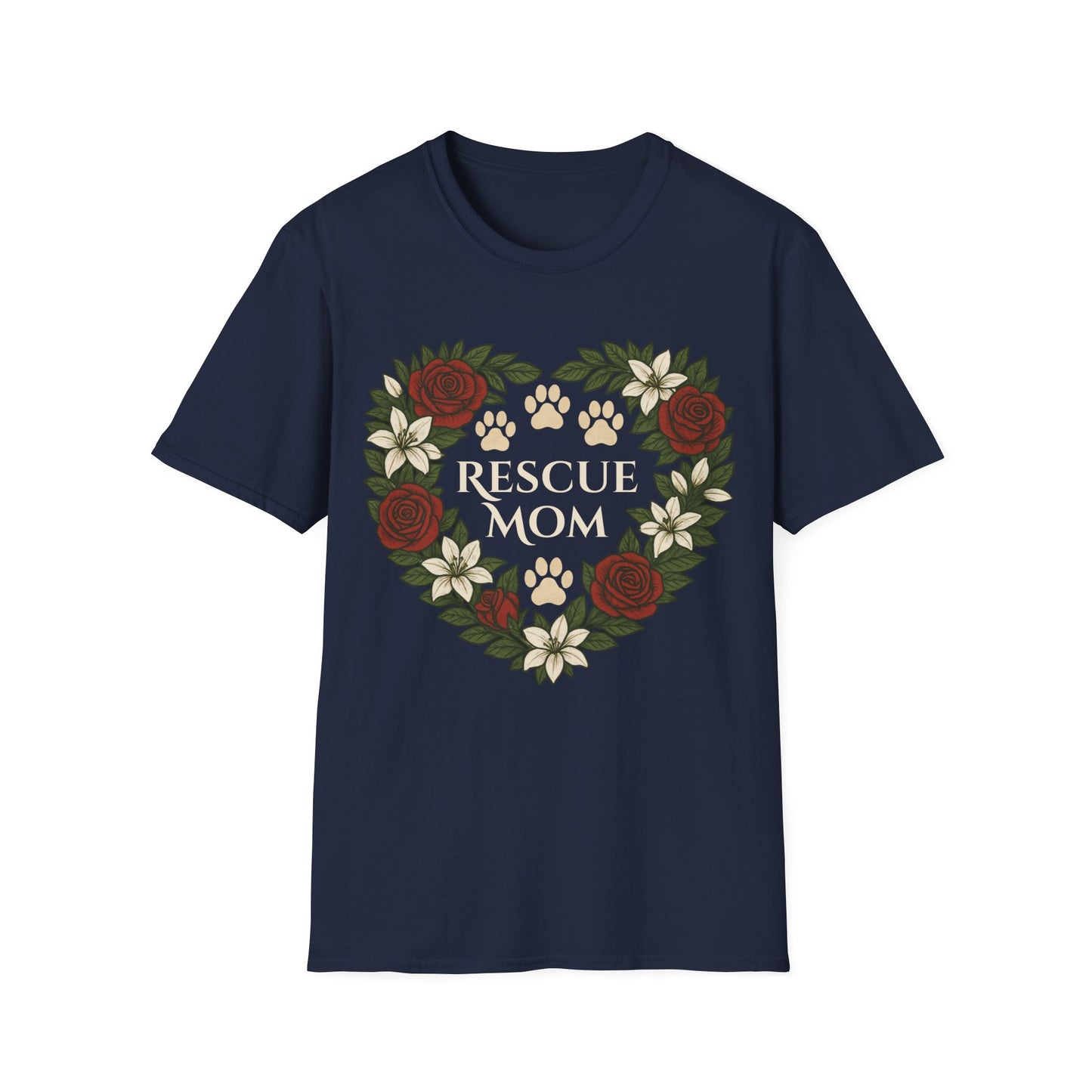 Rescue Mom Floral Heart Tee – Adopt Don't Shop