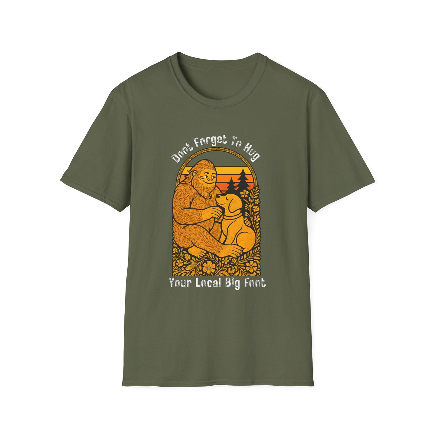 Bigfoot Hug T-Shirt — Sasquatch Dog Lover Tee