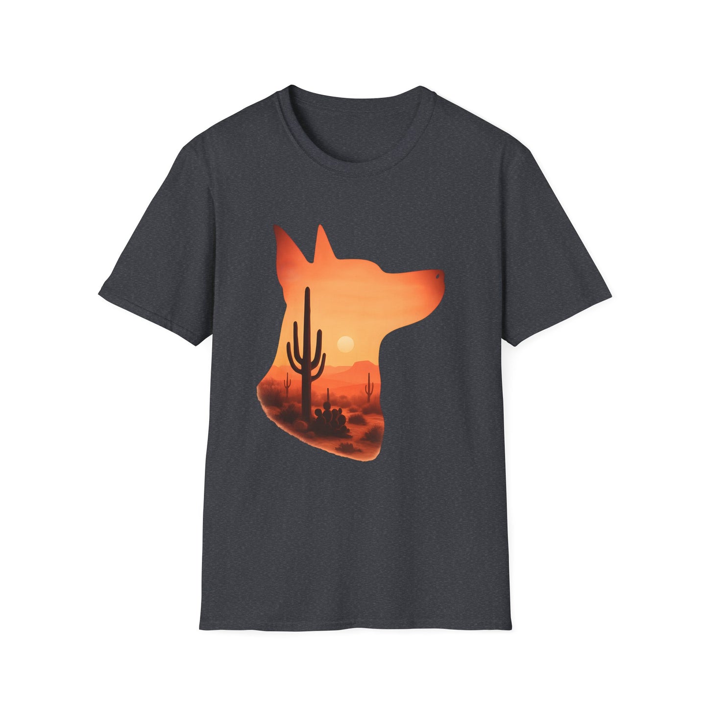 Desert Dog Silhouette T-Shirt | Unisex Graphic Tee, Dog Lover Gift, Nature Vibe Shirt, Outdoor Adventure Apparel, Casual Everyday Wear