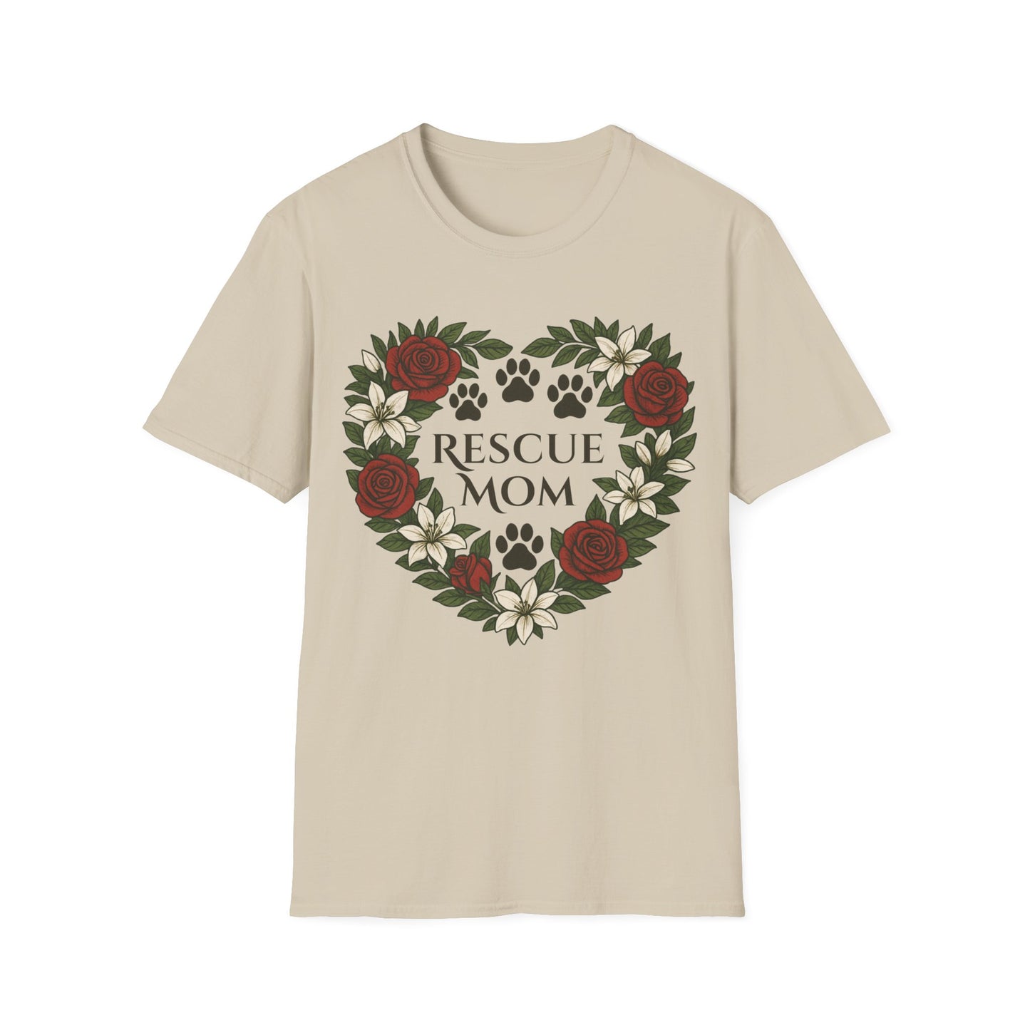 Rescue Mom Floral Heart Tee – Adopt Don't Shop