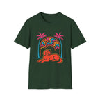 Psychedelic Dog Palm Trees T-Shirt