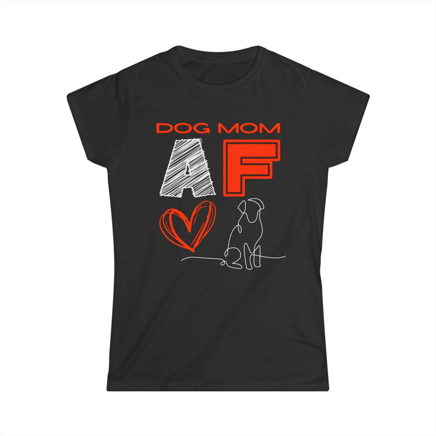 Dog Mom AF Shirt – Bold Red Minimalist Pet Lover Tee