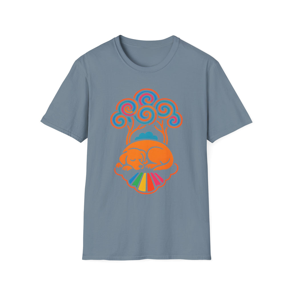 Colorful Sleeping Dog Trippy Tree Psychedelic T-Shirt