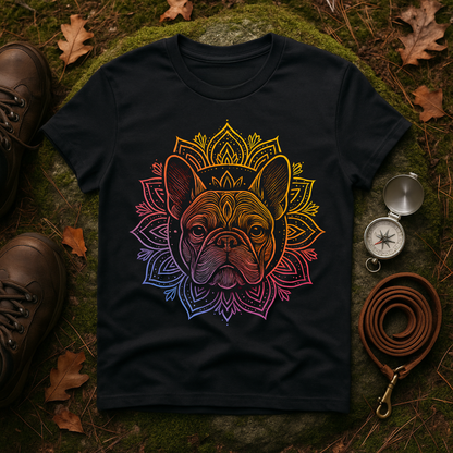 Bohemian French Bulldog Tee, Dog Lover Gift, Mandala Art T-Shirt, Unisex Graphic Top, Cute Pet Owner Apparel, Casual Statement Shirt