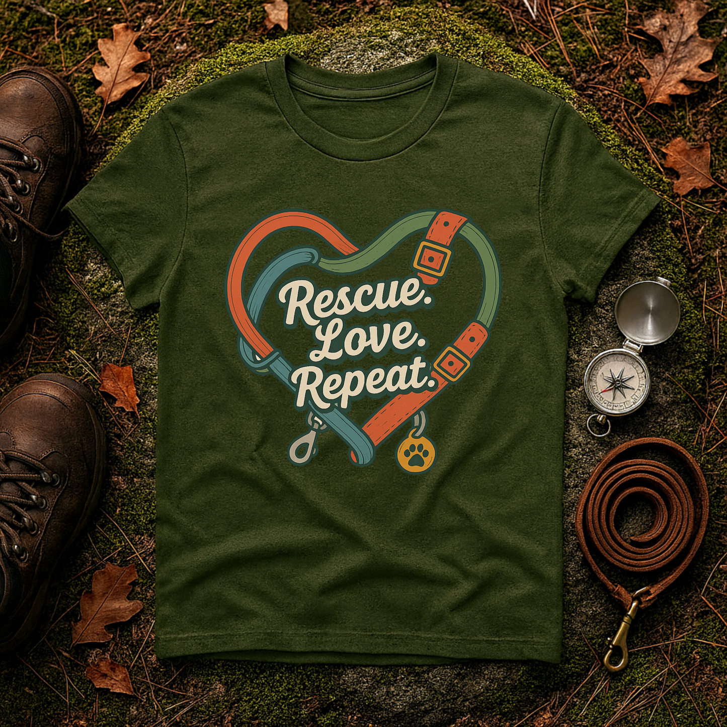 Rescue Love Repeat Tee – Adopt Don't Shop Shirt
