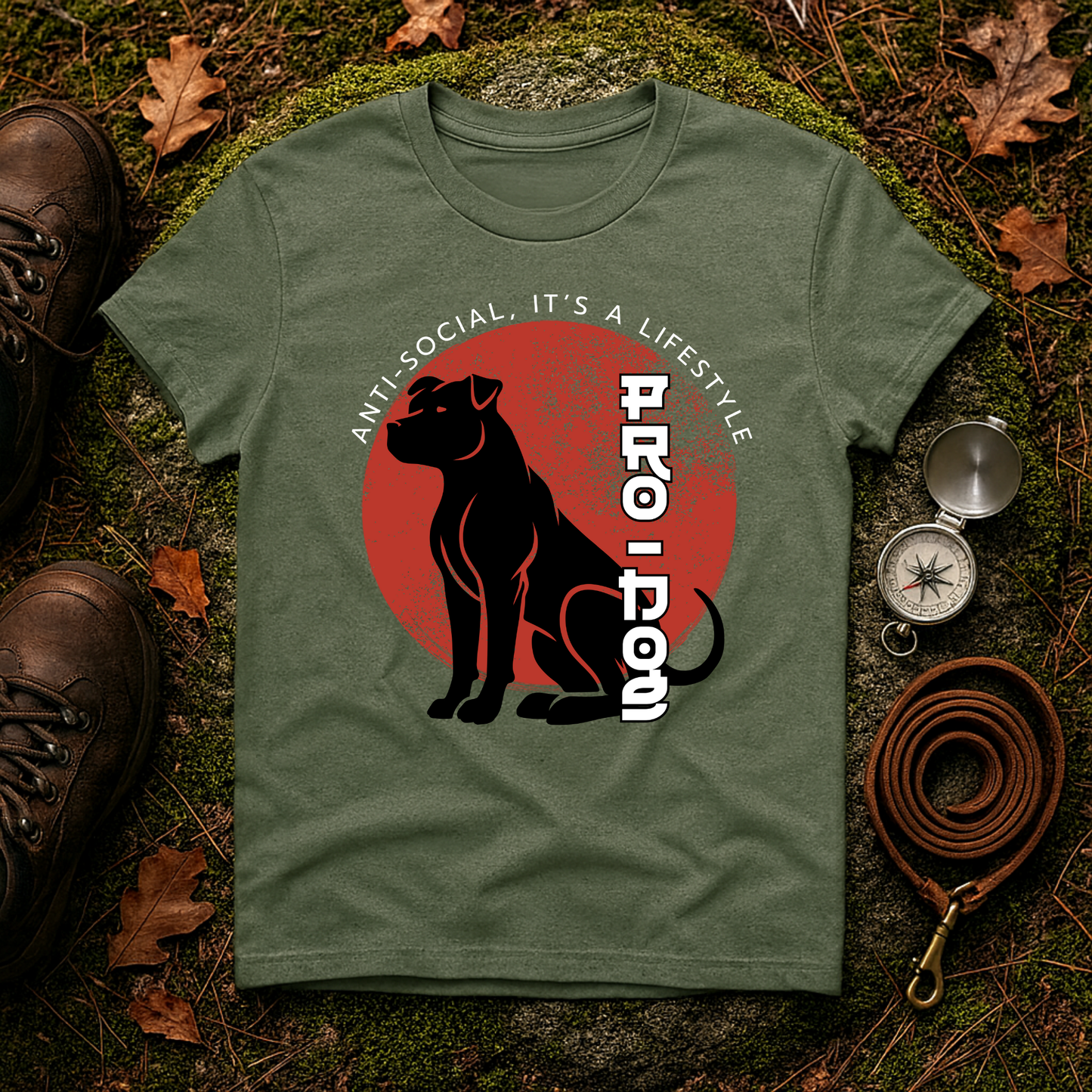 Anti-Social Pro-Dog Lifestyle Tee – Bold Pit Bull Silhouette