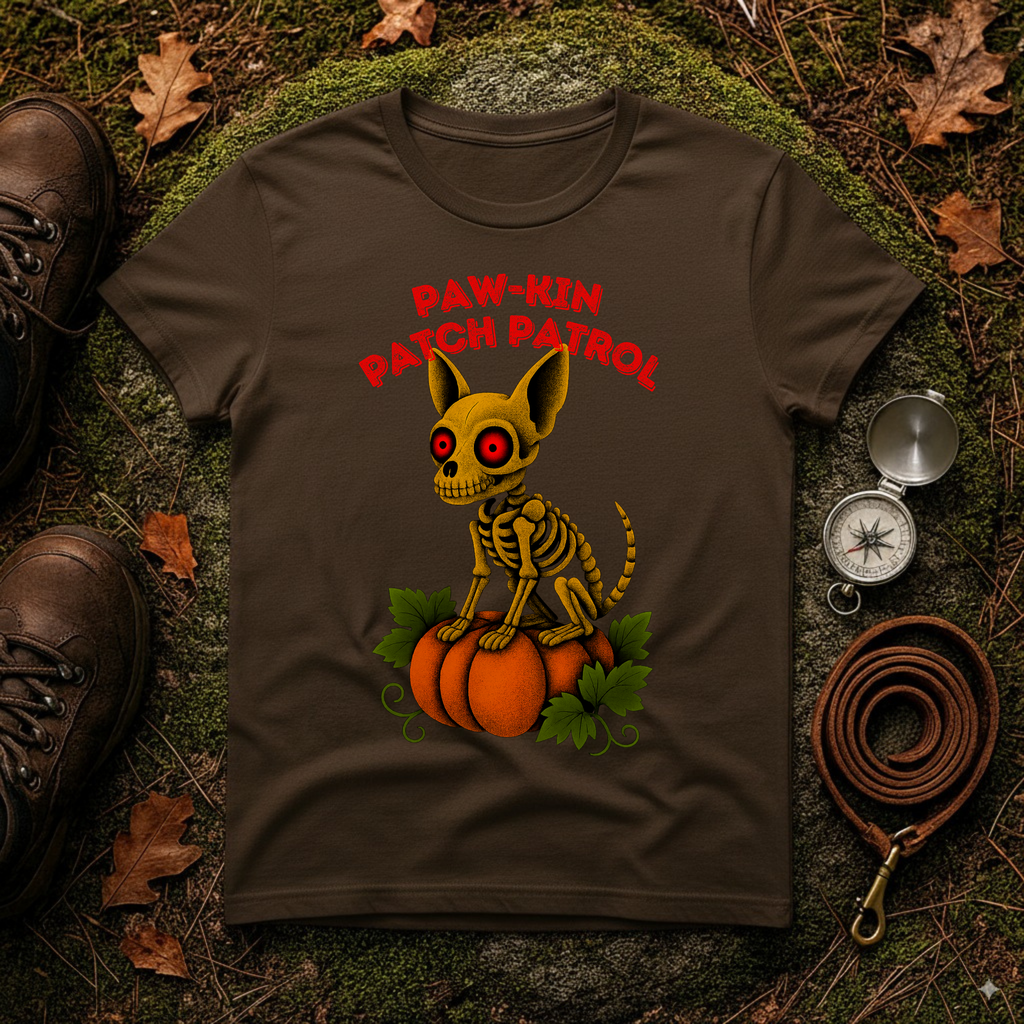 Paw-kin Patch Patrol Skeleton Chihuahua Halloween T-Shirt
