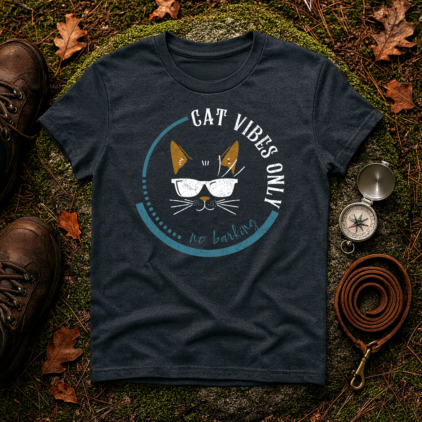Cat Vibes Only Tee – Funny Cat Lover Shirt, No Barking