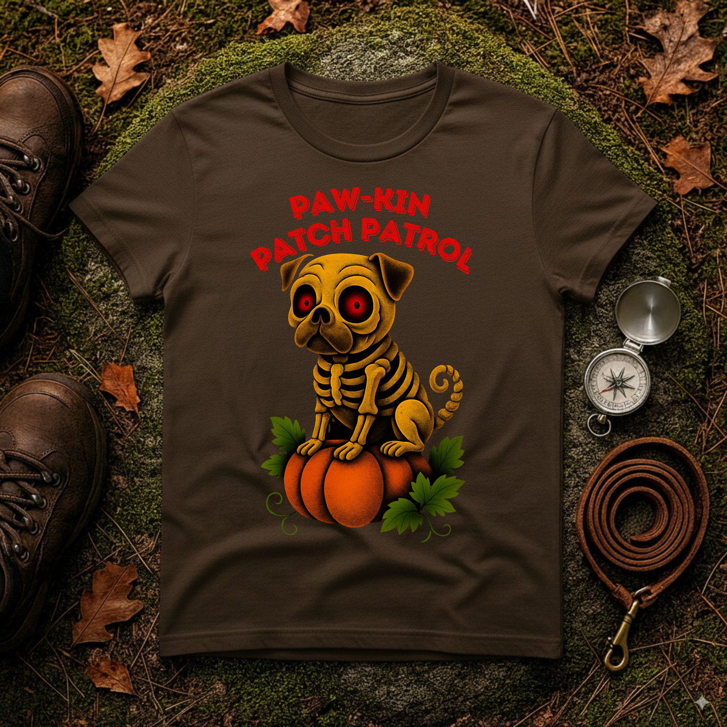 Paw-kin Patch Patrol Pug Halloween Dog Lover T-Shirt