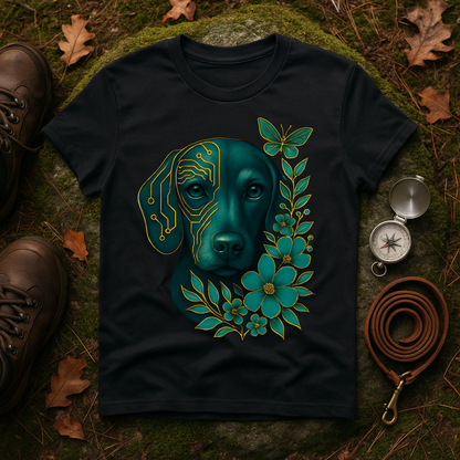 Artistic Dog Lover T-Shirt, Gift for Pet Owners, Nature-Inspired Tee, Birthday Gift, Casual Wear, Unisex Softstyle Tee