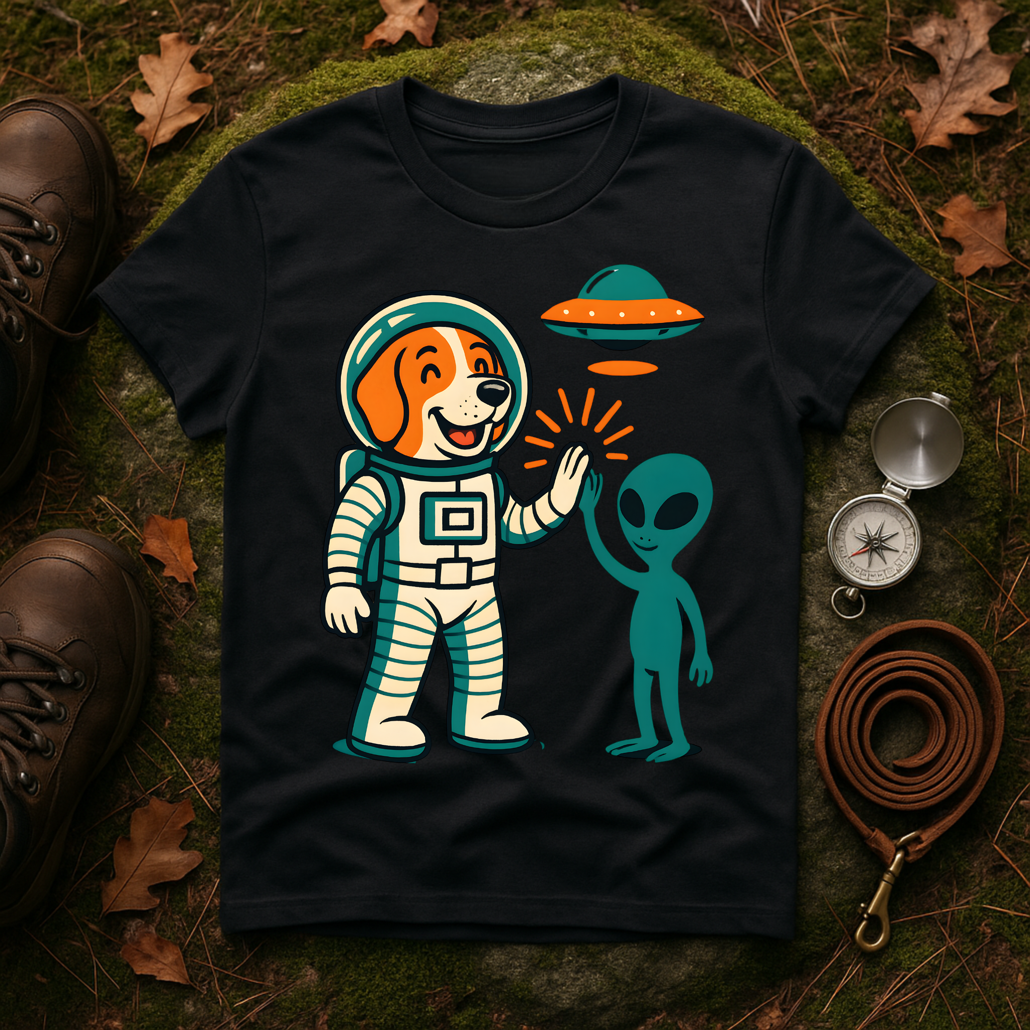 Alien High Five Dog T-Shirt