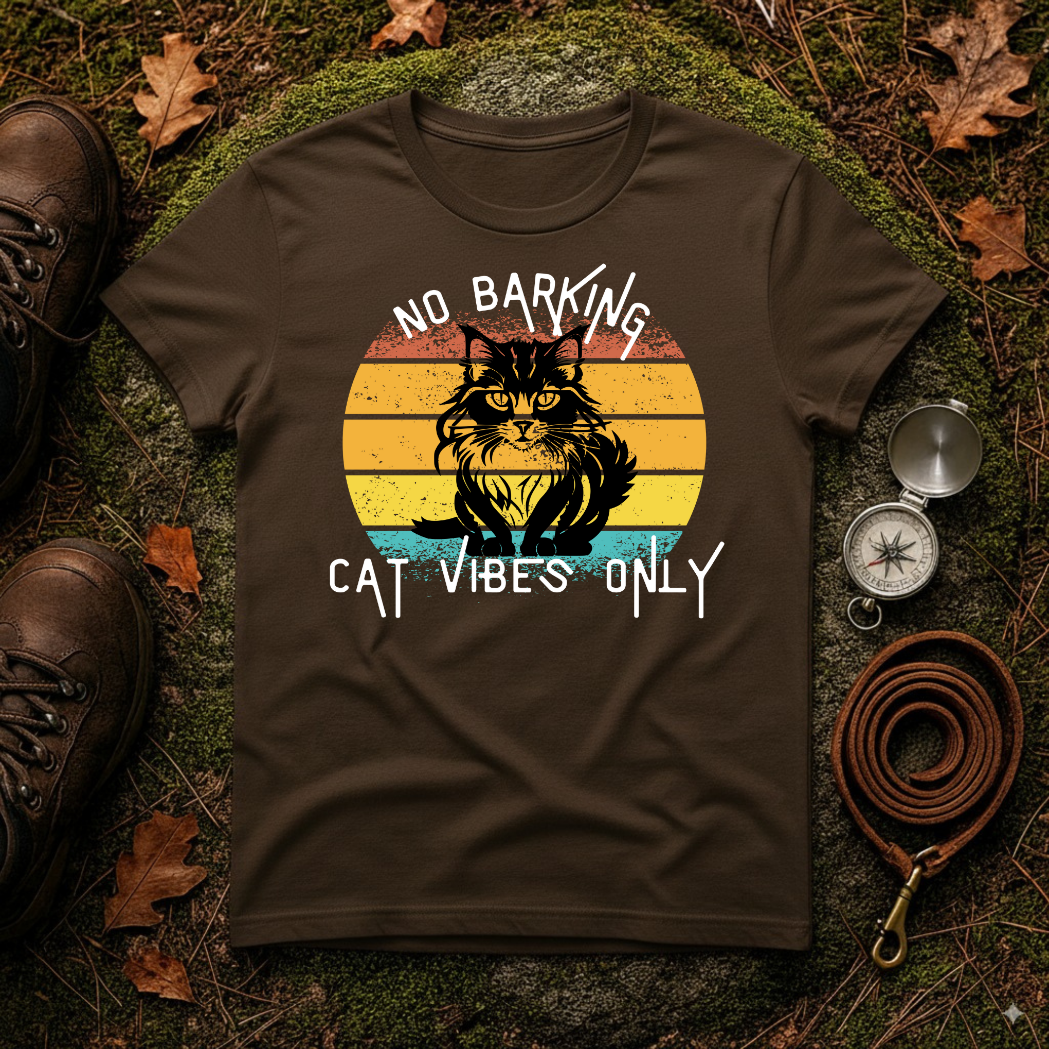 Cat Vibes Only Retro T-Shirt