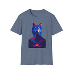 Neon Wolf and Mountain Sunset Spirit Animal T-Shirt