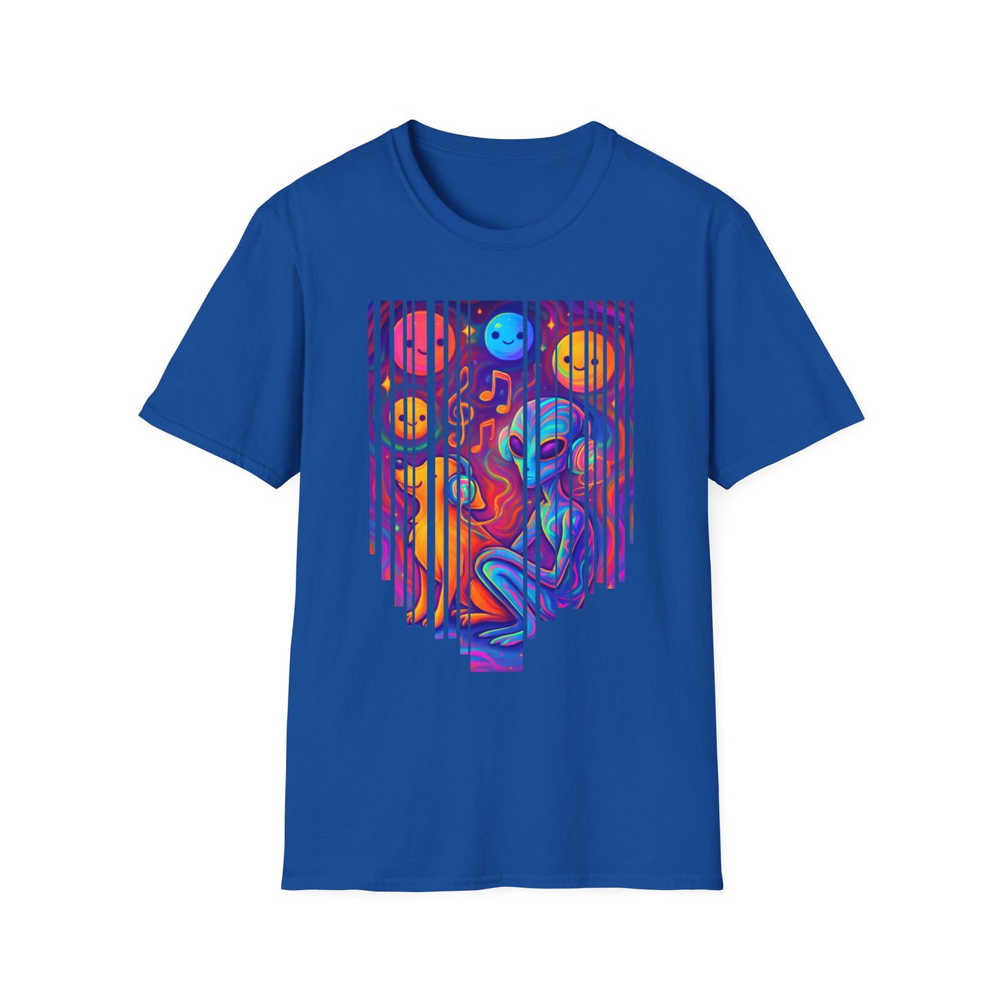 Psychedelic Alien & Dog Music T-Shirt Trippy Space ArtSummer Outfit, Festival Shirt