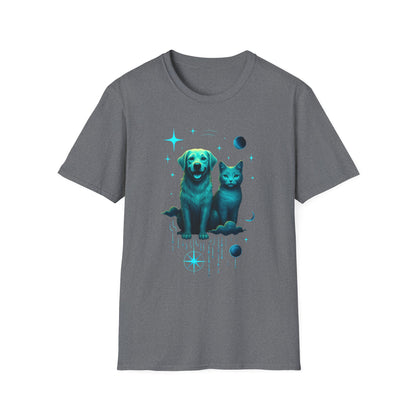 Celestial Dog and Cat Glow Space Pet Lover T-Shirt