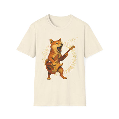 Rocking Shiba Inu Dog Guitar T-Shirt – Funny Dog Rock Band Tee Cute Guitar Dog Tee, Music Lover Gift, Pet Lover Apparel, Fun Casual Wear, Birthday Gift